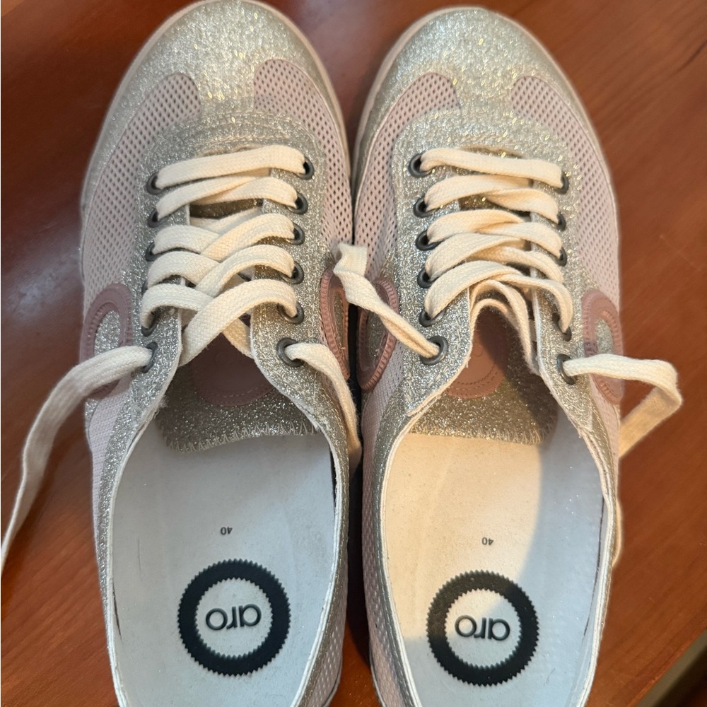 ARO women’s mesh and glitter sneaker SZ 40, sparkle and mesh ONCE WORN - Picture 3 of 7